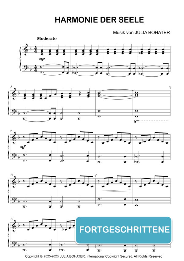 Harmonie der Seele – Klaviernoten (Fortgeschrittene)