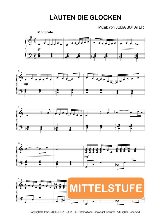 Seiten der Zeit – Klaviernoten (Mittelstufe)