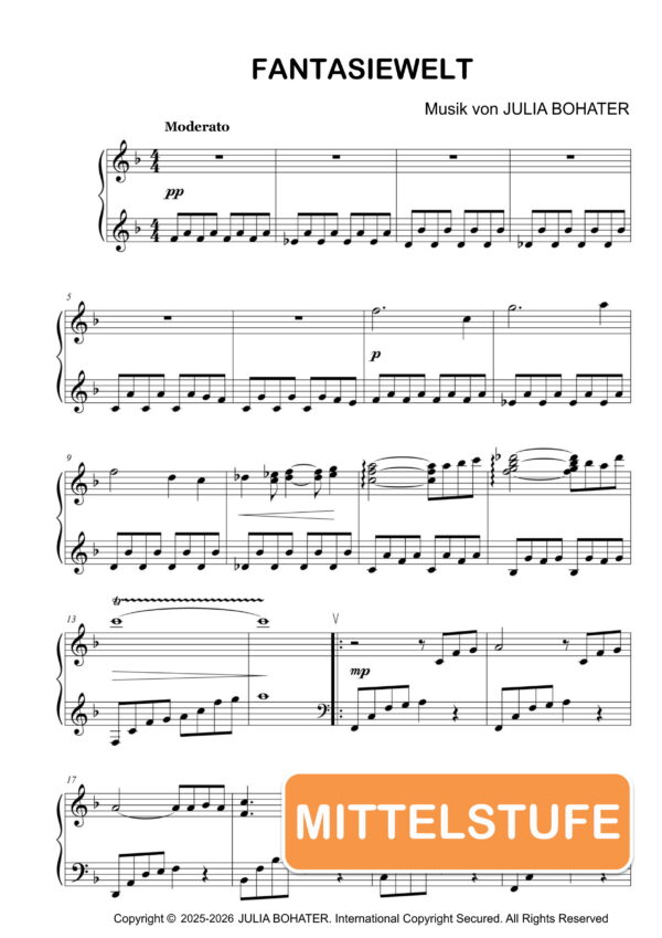 Fantasiewelt – Klaviernoten (Mittelstufe)