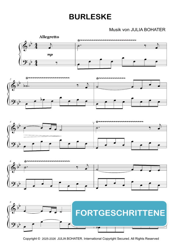 Burleske  – Klaviernoten (Fortgeschrittene)