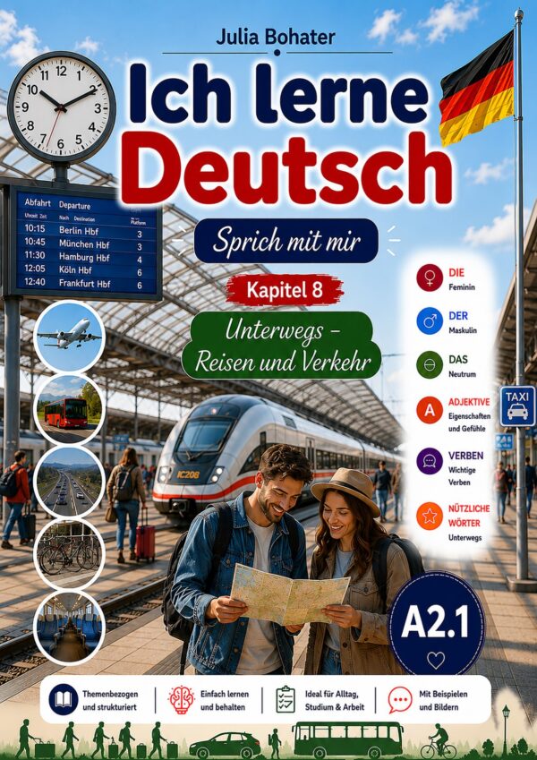 Ich lerne Deutsch. Sprich mit mir. A2.1. Kapitel 8. Unterwegs – Reisen und Verkehr