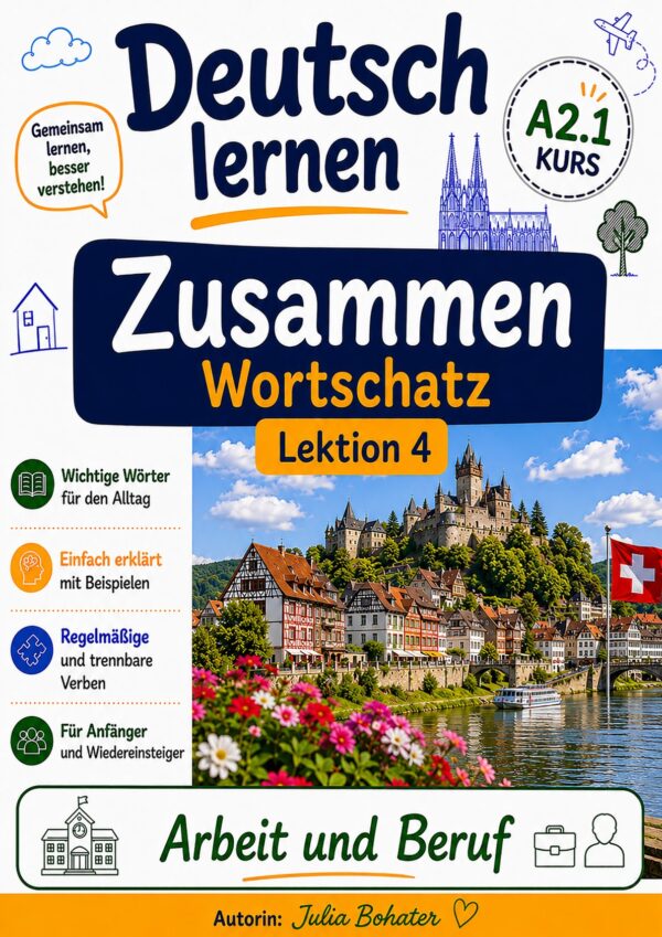 Deutsch lernen Zusammen. Wortschatz Lektion 4. Arbeit und Beruf